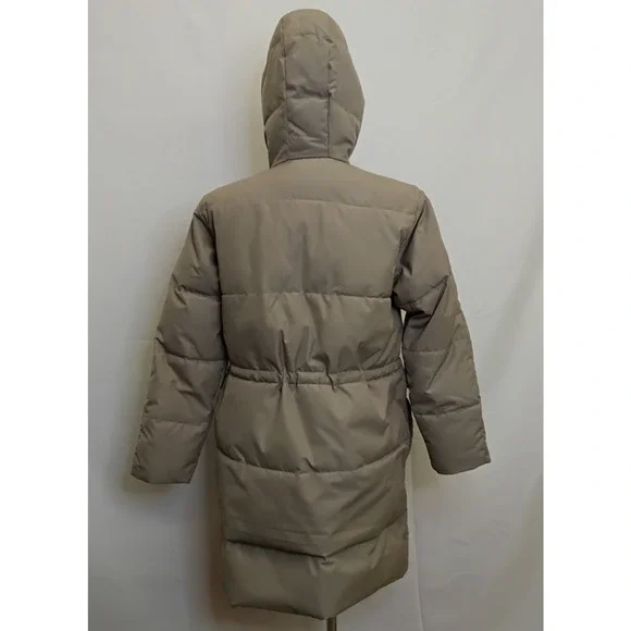 Everland The Renew Parka Men's L Tan Hooded Long 100% Recycled Polyester #J5326 - Picture 3 of 11